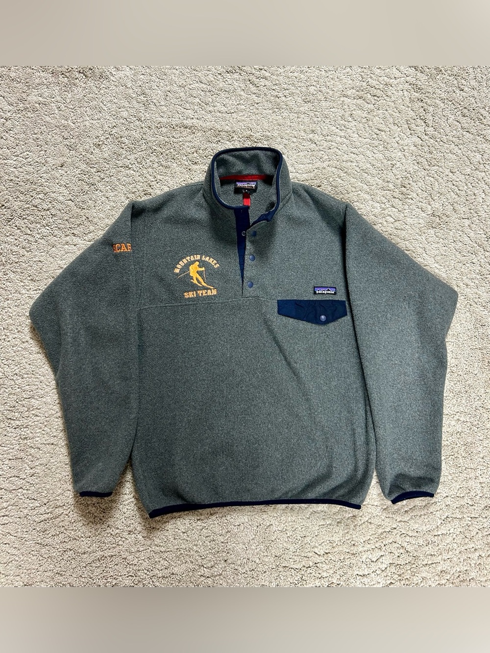 Vintage Patagonia Men’s Gray Synchilla Snap-T Fleece Pullover Jacket Size S